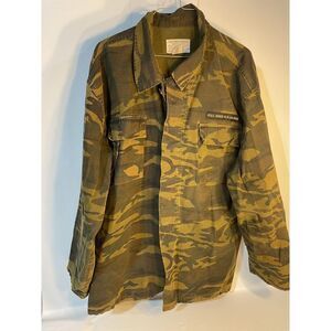 Polo Jeans Co. R. Lauren Camo Cotton Trucker Jacket Camouflage Army XL